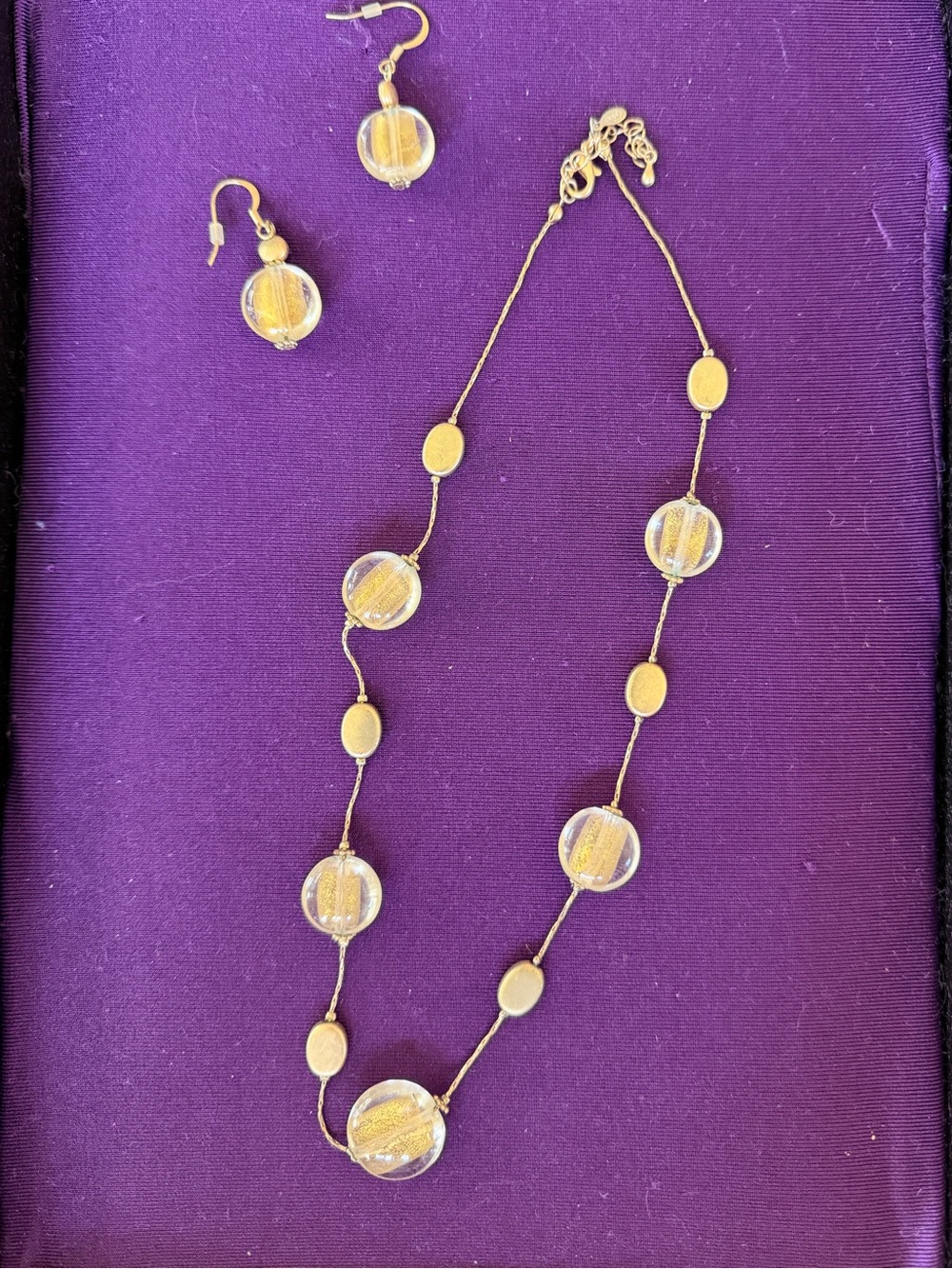 Gold-Tone acrylic Bead Necklace & Earrings Set from Premier Designs
